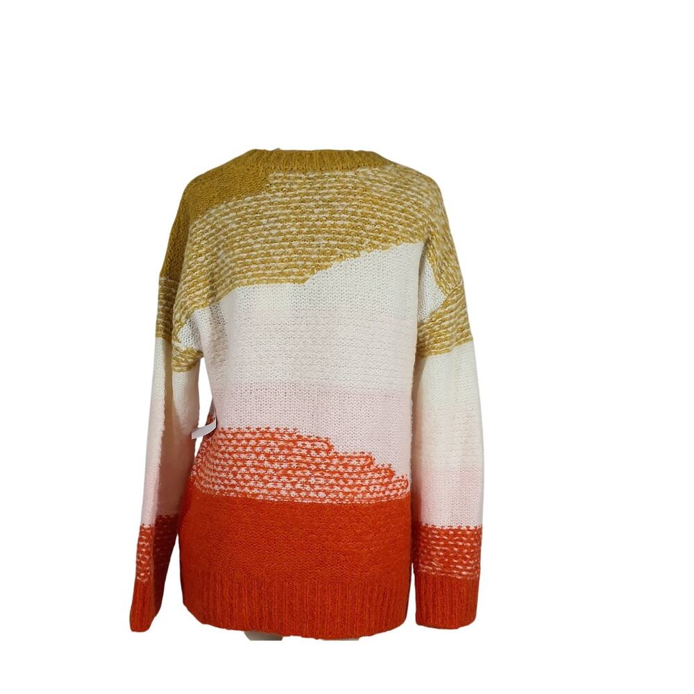 Joie Colorblock Tigerlily Multi Red Angelisa Crewneck Size XS Sweater NWT - Picture 3 of 4
